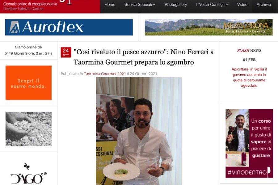 “Così rivaluto il pesce azzurro”: Nino Ferreri a Taormina Gourmet prepara lo sgombro