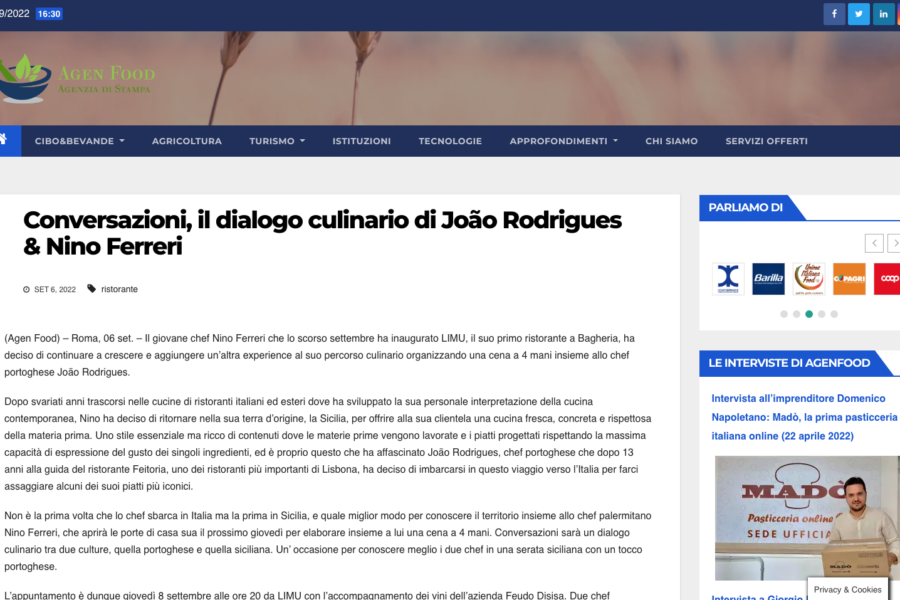 Conversazioni, il dialogo culinario di João Rodrigues & Nino Ferreri