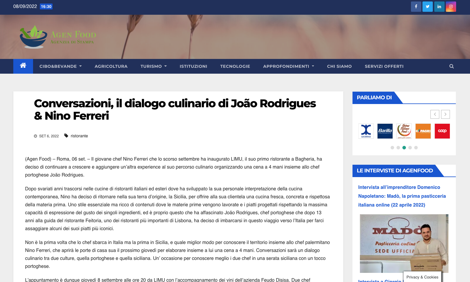 Conversazioni, il dialogo culinario di João Rodrigues & Nino Ferreri
