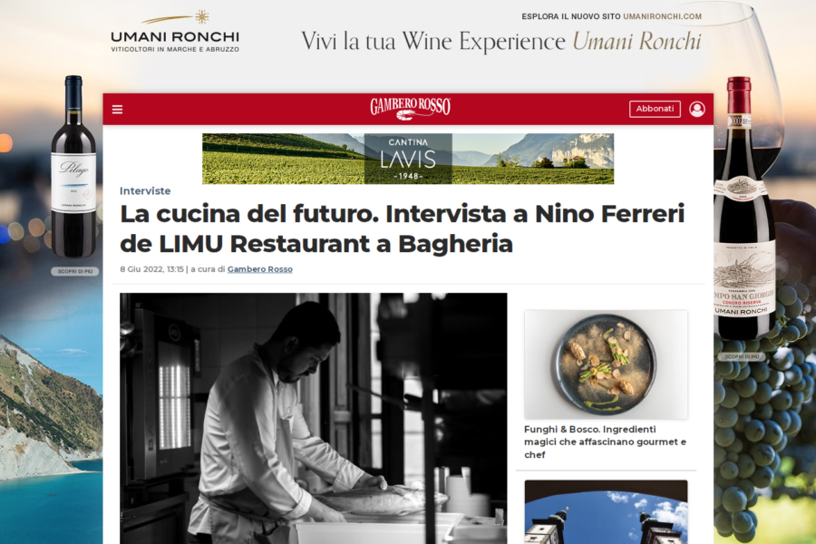 La cucina del futuro. Intervista a Nino Ferreri de LIMU Restaurant a Bagheria