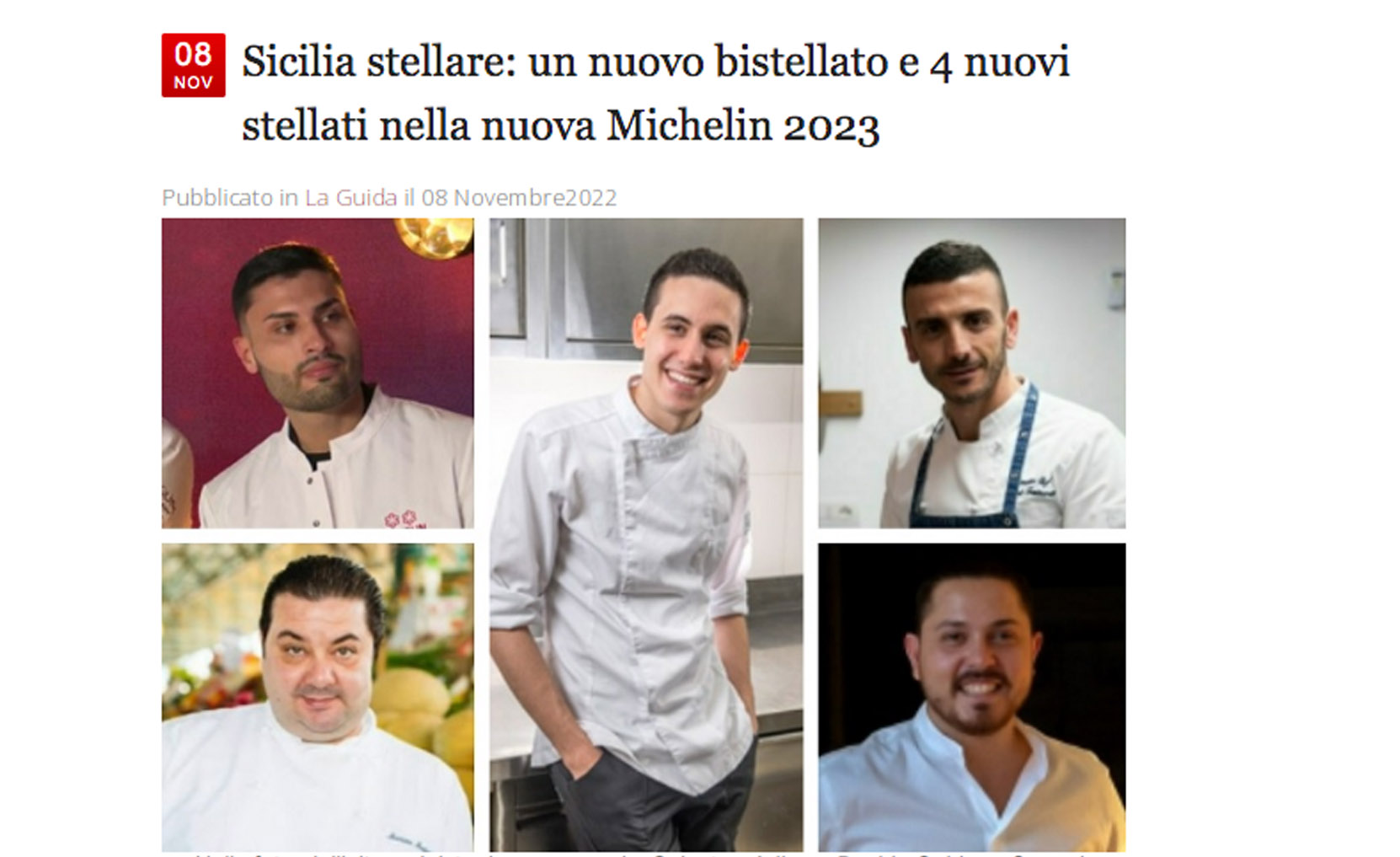 Sicilia stellare: un nuovo bistellato e 4 nuovi stellati nella nuova Michelin 2023